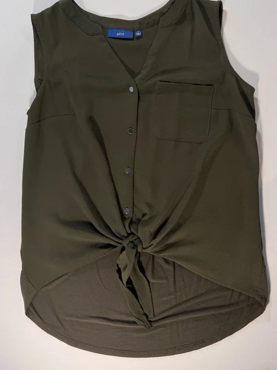 Apt. 9 Olive Sleeveless Tie-Front Camisole - Picture 2 of 6